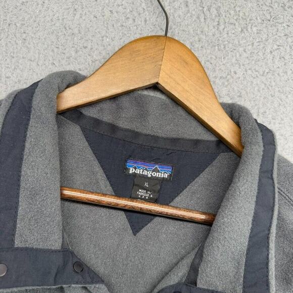 Vintage Patagonia Sweater Men's XL Gray Snap T Fleece Spellout Logo 90s 1996 - Picture 7 of 11